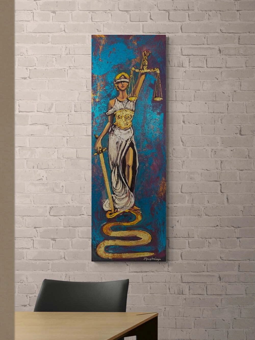 Justitia'nın Adaleti Yağlı Boya Tablosu Simurg Sanatevi