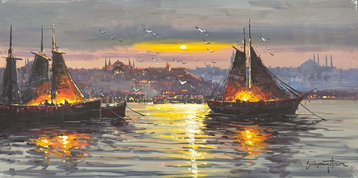 Boğazın Hikayesi Yağlı Boya Tablosu