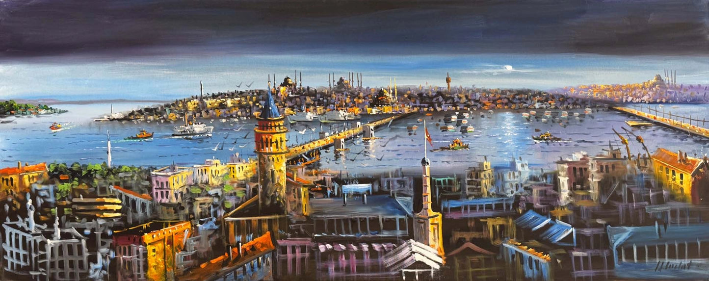 İstanbul’da Mavi Saat Yağlı Boya Tablosu