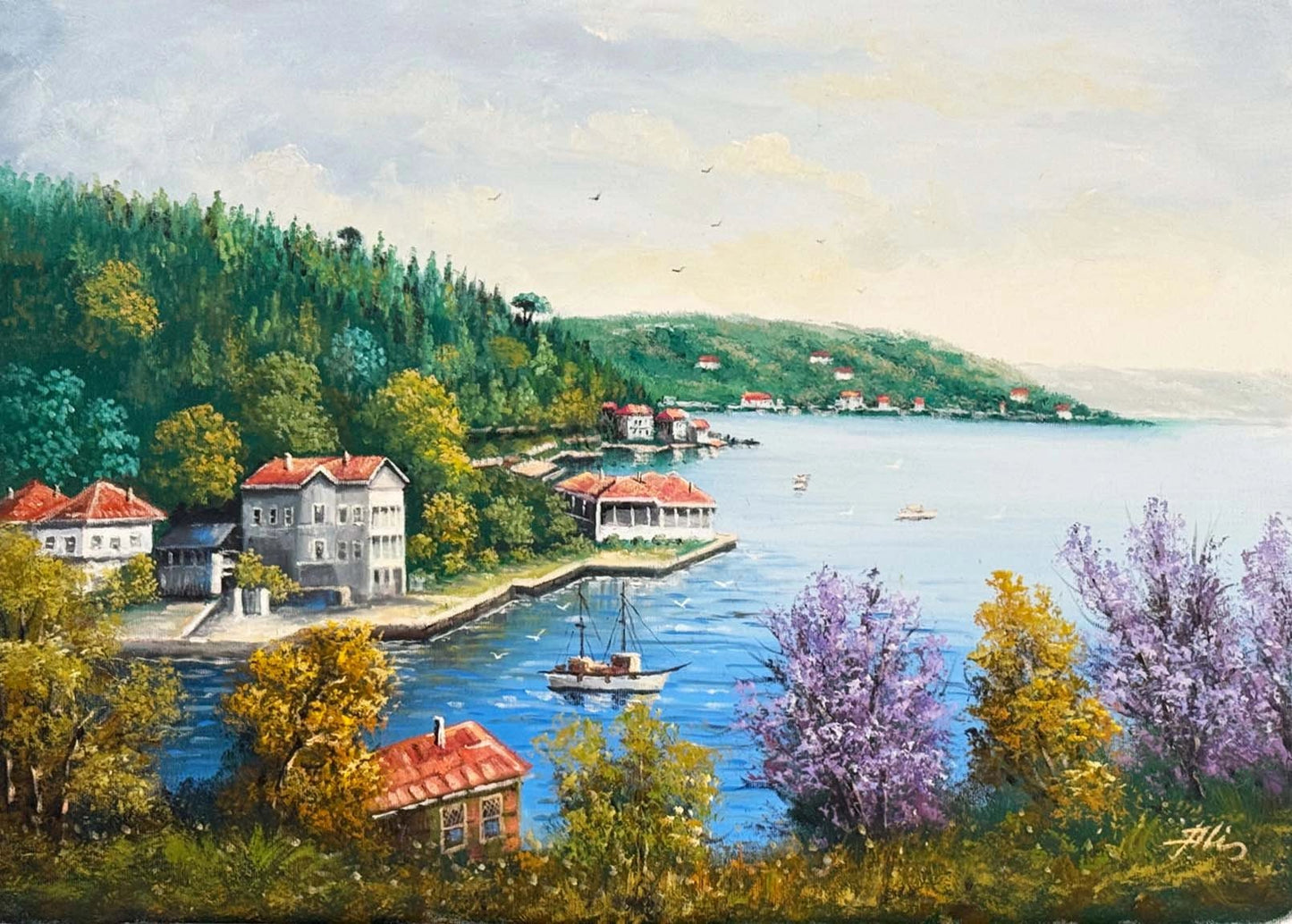 Yalılar Arasında Yağlı Boya Tablosu