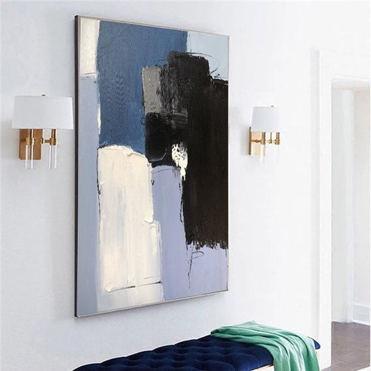 Modern Minimalist Desen Siparişe Özel Soyut Yağlı Boya Tablo Simurg Sanatevi