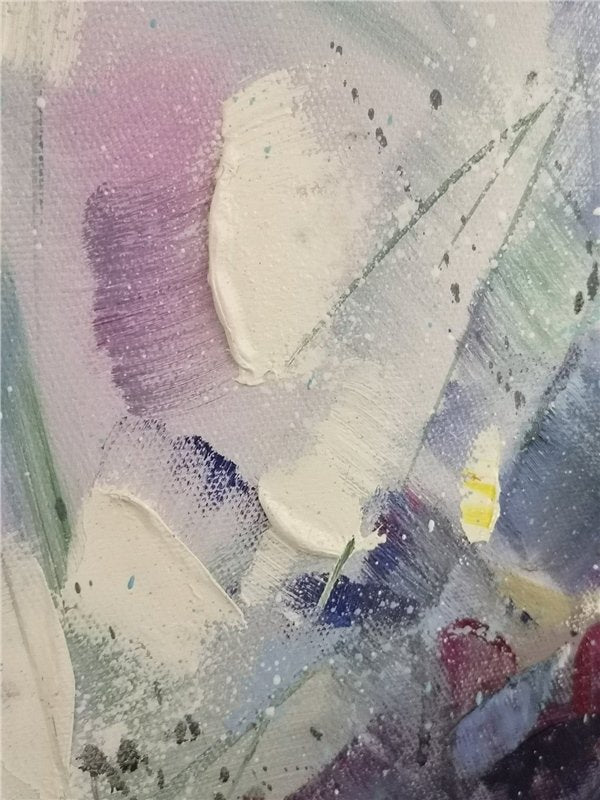 Mavi Pembe Modern Siparişe Özel Soyut Yağlı Boya Tablo