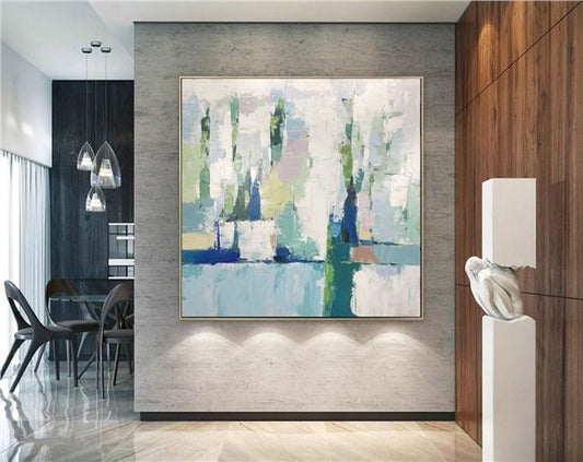 Modern Minimalist Siparişe Özel Soyut Yağlı Boya Tablo Simurg Sanatevi