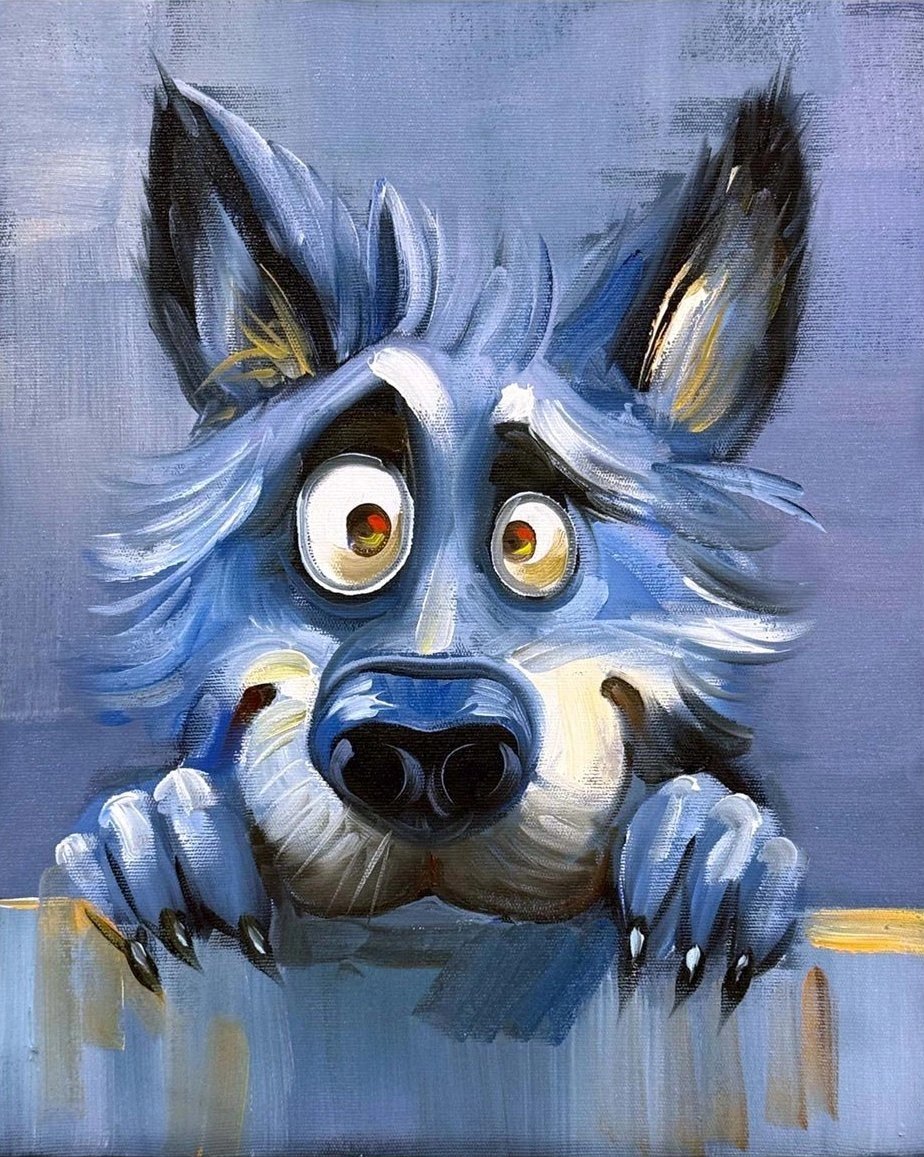 Aç Kurt Yağlı Boya Tablosu