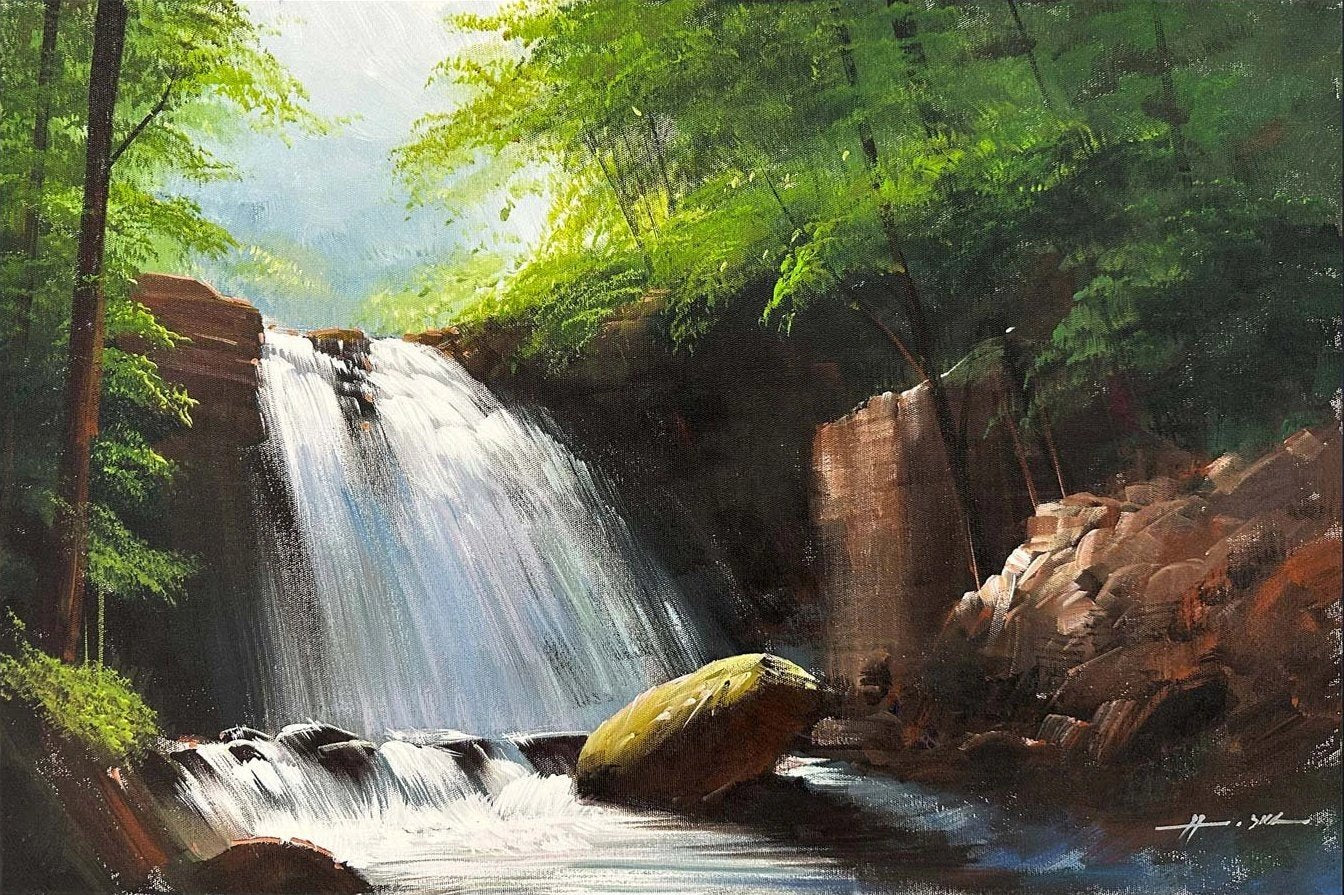 Ağaçlar Altında Yağlı Boya Tablosu