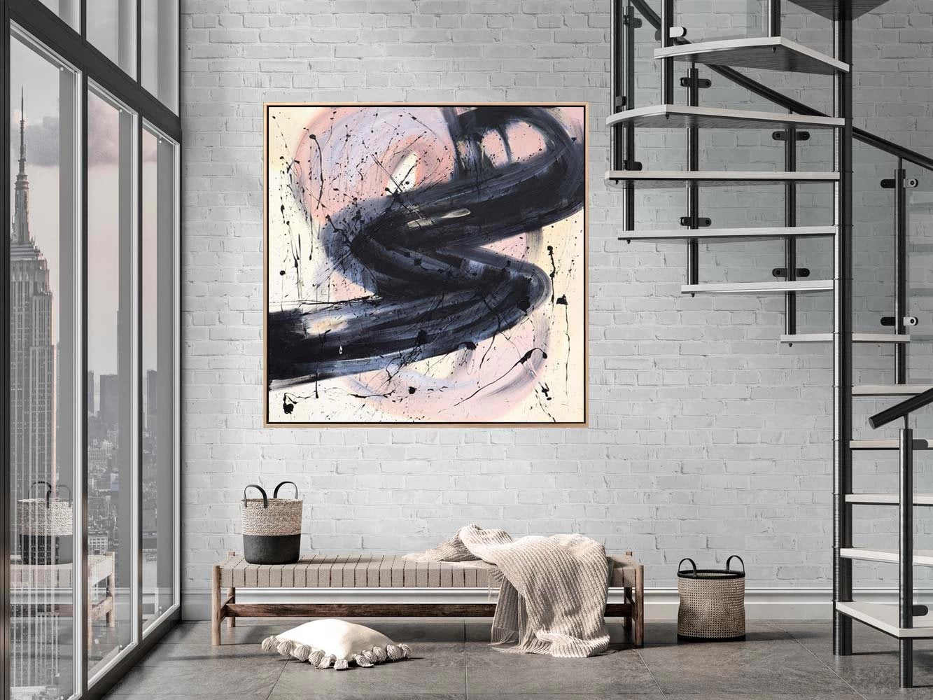 Ekru Yansımalar Siparişe Özel Soyut Yağlı Boya Tablo