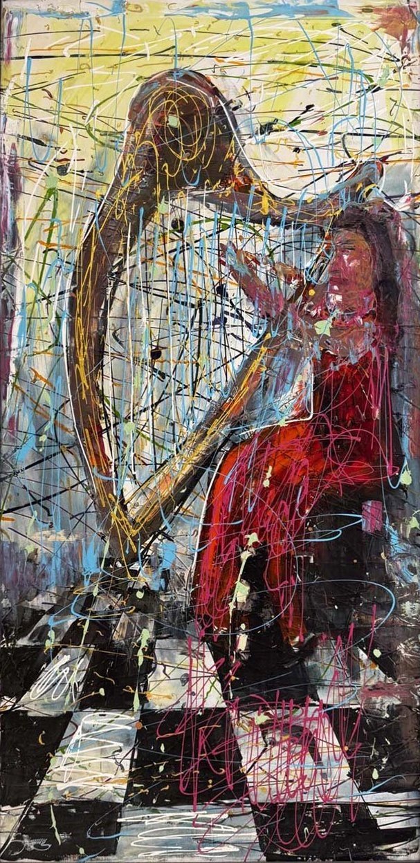 Arpın Kalbindeki Kadın Yağlı Boya Tablosu