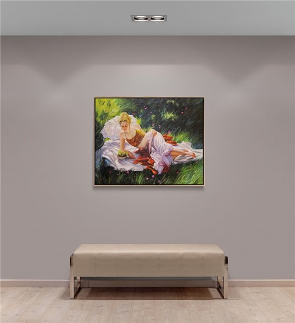 Bahçede Huzur Yağlı Boya Tablosu Simurg Sanatevi