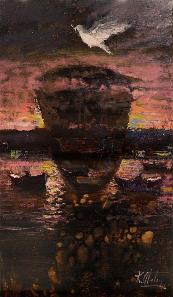 Barış Güvercini Yağlı Boya Tablosu