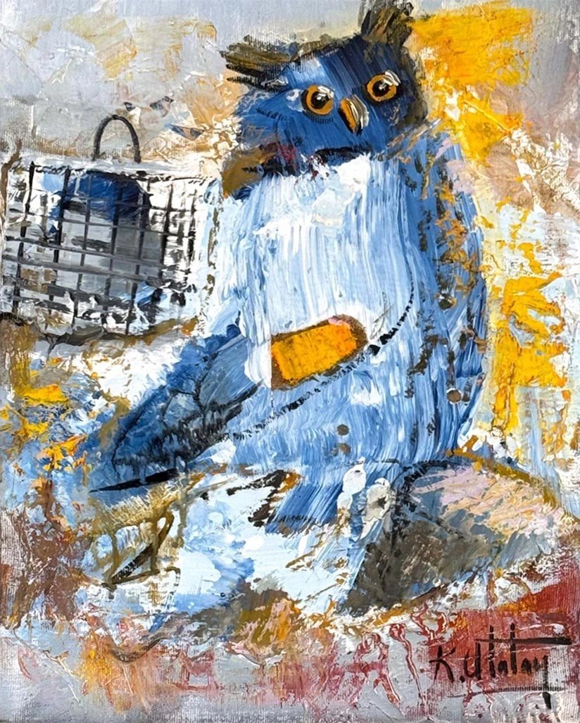 Baykuş'un Sessizliği Yağlı Boya Tablosu