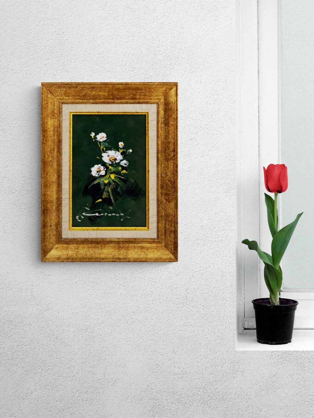 Beyaz Zambaklar Yağlı Boya Tablosu