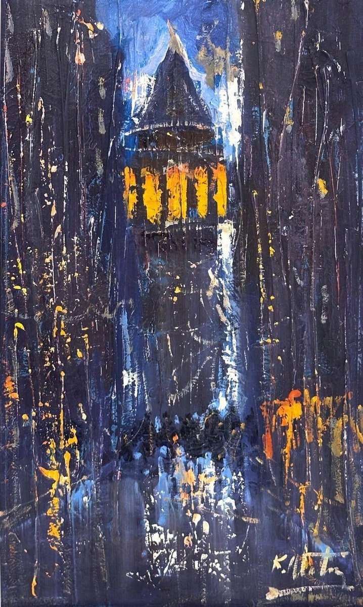 Bir Akşam Vakti Galata Yağlı Boya Tablosu