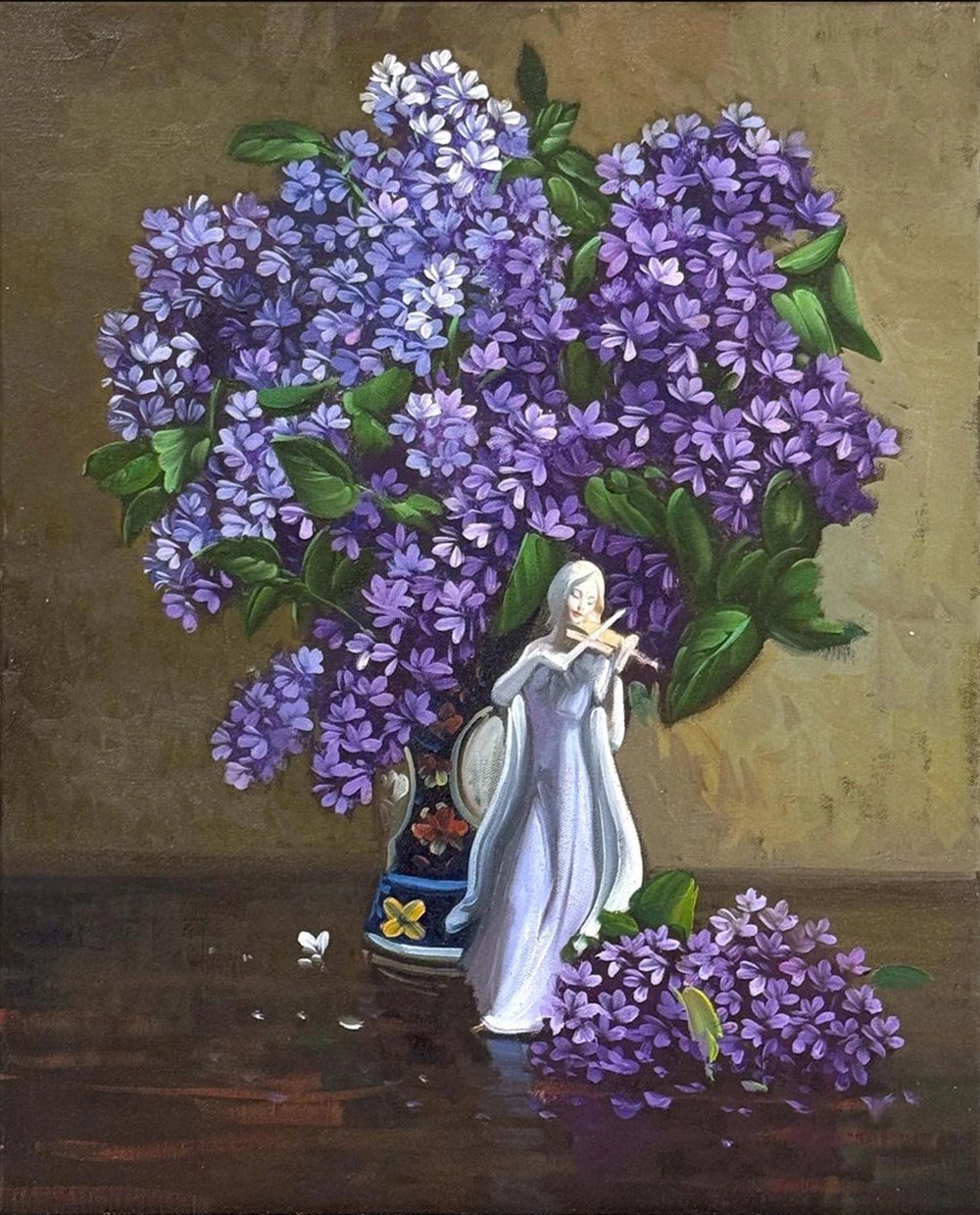 Bir Buket Leylak Yağlı Boya Tablosu