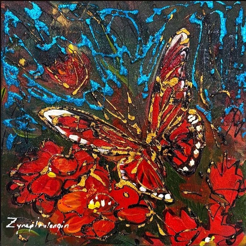 Bir Kelebeğin Dokunuşu Yağlı Boya Tablosu