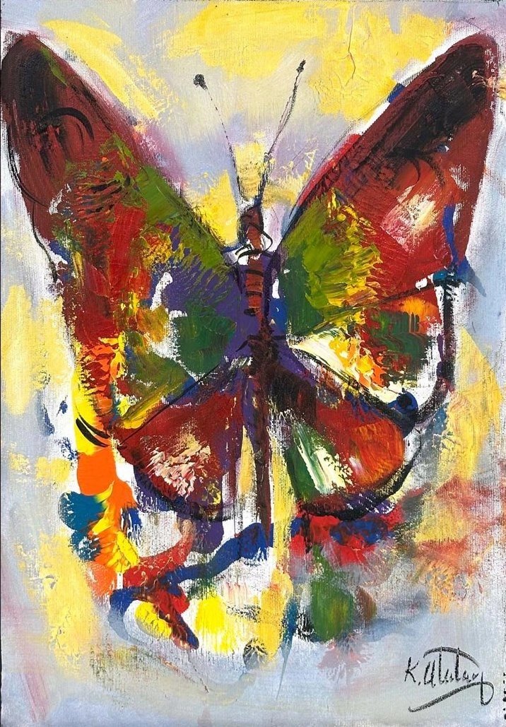 Bir Kelebeğin Masalı Yağlı Boya Tablosu