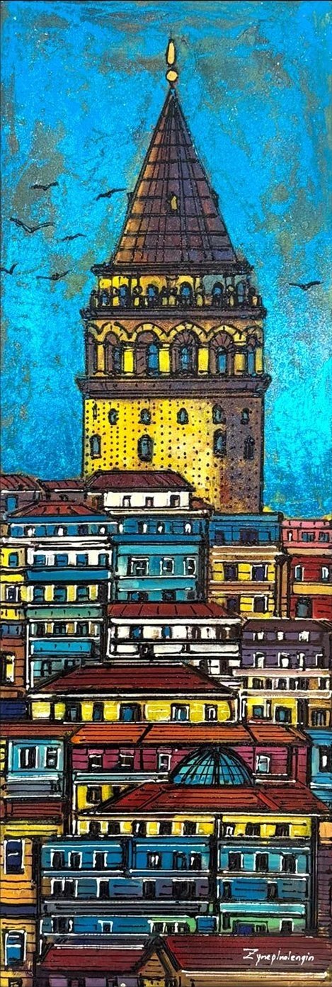 Bir Rüyanın İçinde Galata Yağlı Boya Tablosu