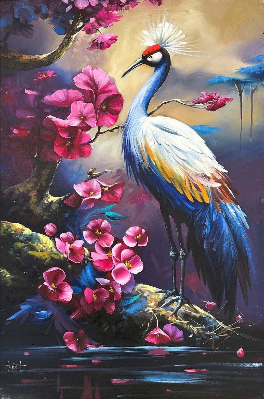 Bir Tavus Kuşunun Rüyası Yağlı Boya Tablosu