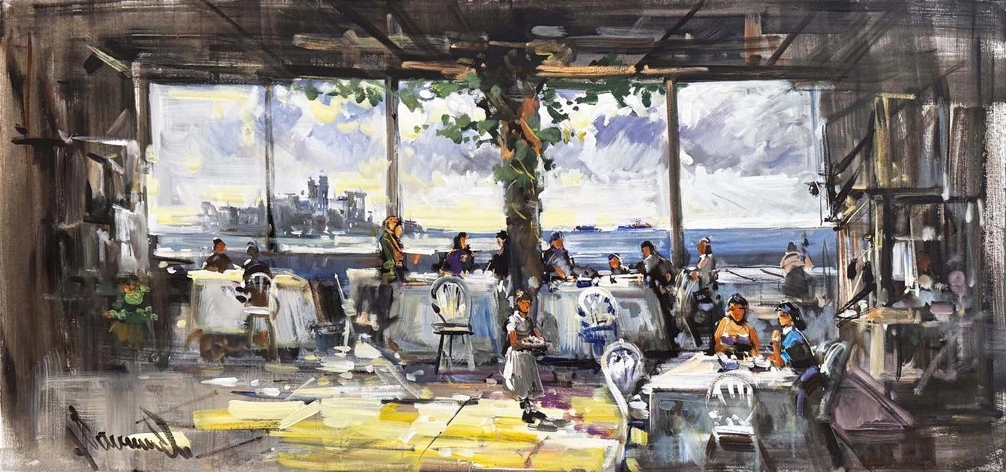 Boğaz’da Bir Akşamüstü Yağlı Boya Tablosu