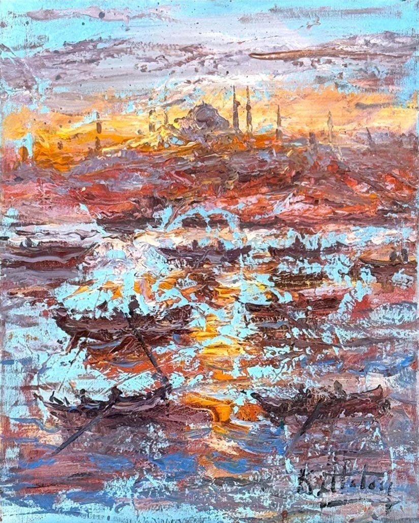 Boğazda Bir Nefes Yağlı Boya Tablosu