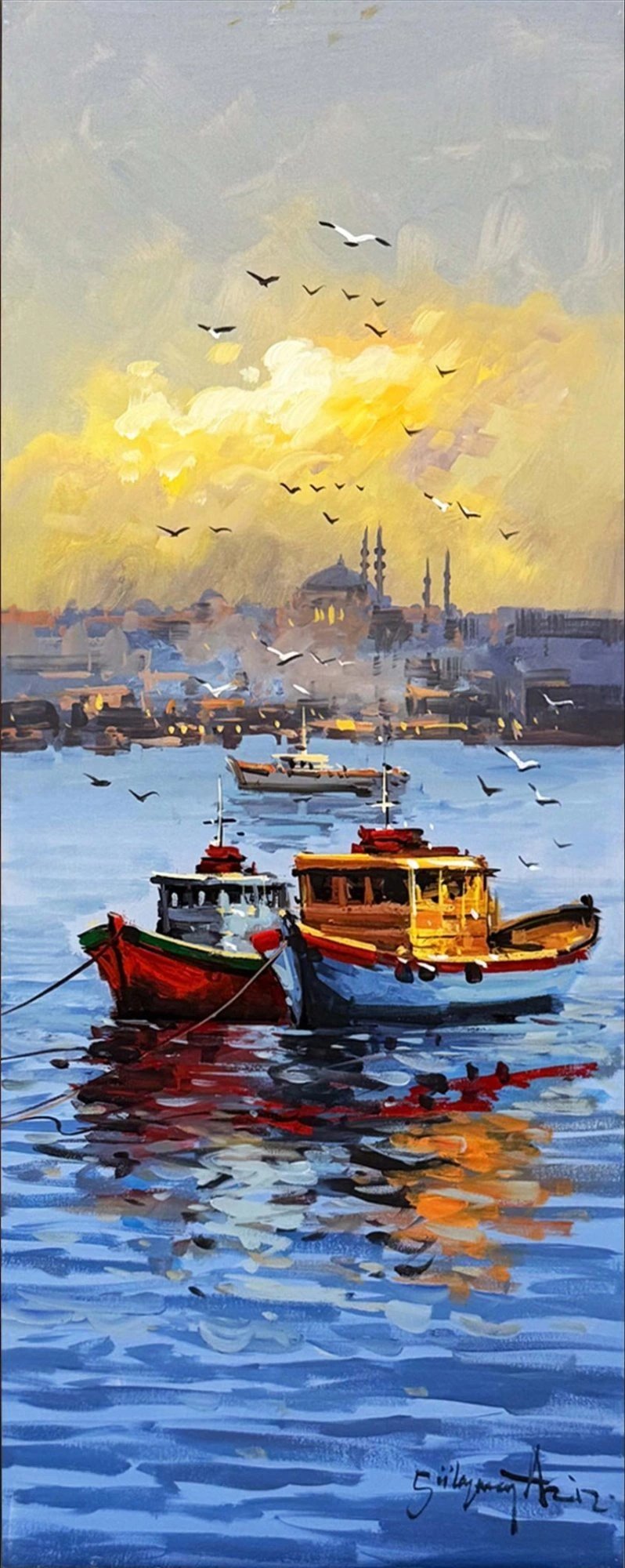 Boğazın Işıltısı Yağlı Boya Tablosu