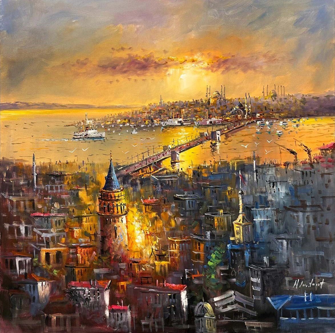 Boğazın Renkleri Yağlı Boya Tablosu