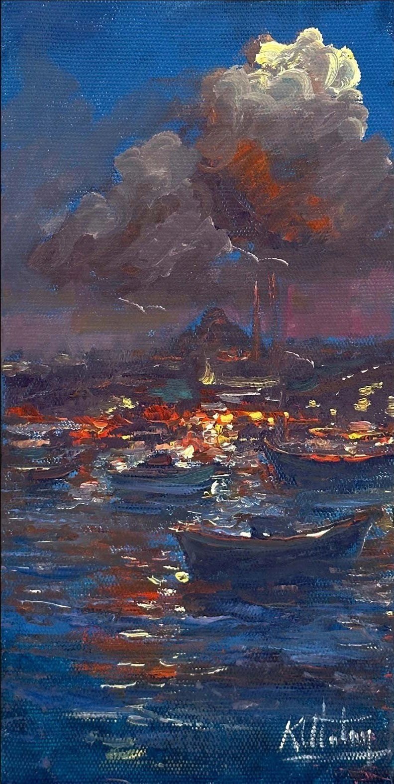 Boğazın Sessiz Mavisi Yağlı Boya Tablosu