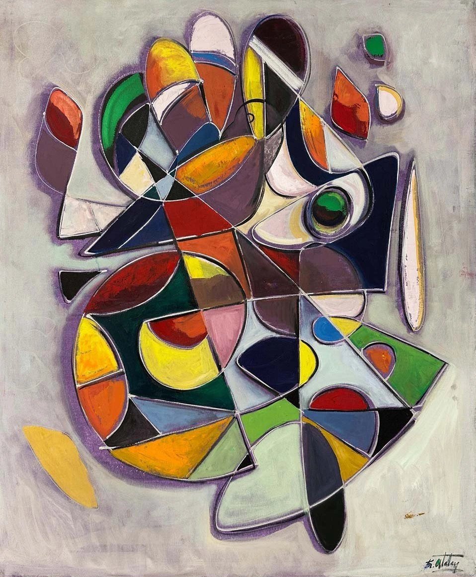 Bütünleşen Formlar Yağlı Boya Tablosu