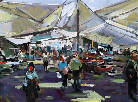 Çarşı - Bazaar Yağlı Boya Tablosu Simurg Sanatevi