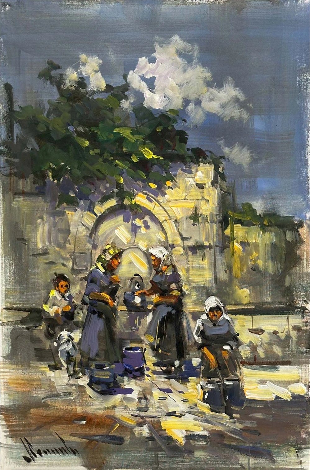 Çeşme Başında Yağlı Boya Tablosu