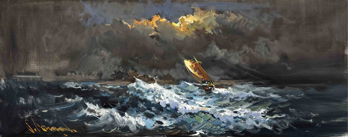 Dalgalar Arasında Yağlı Boya Tablosu