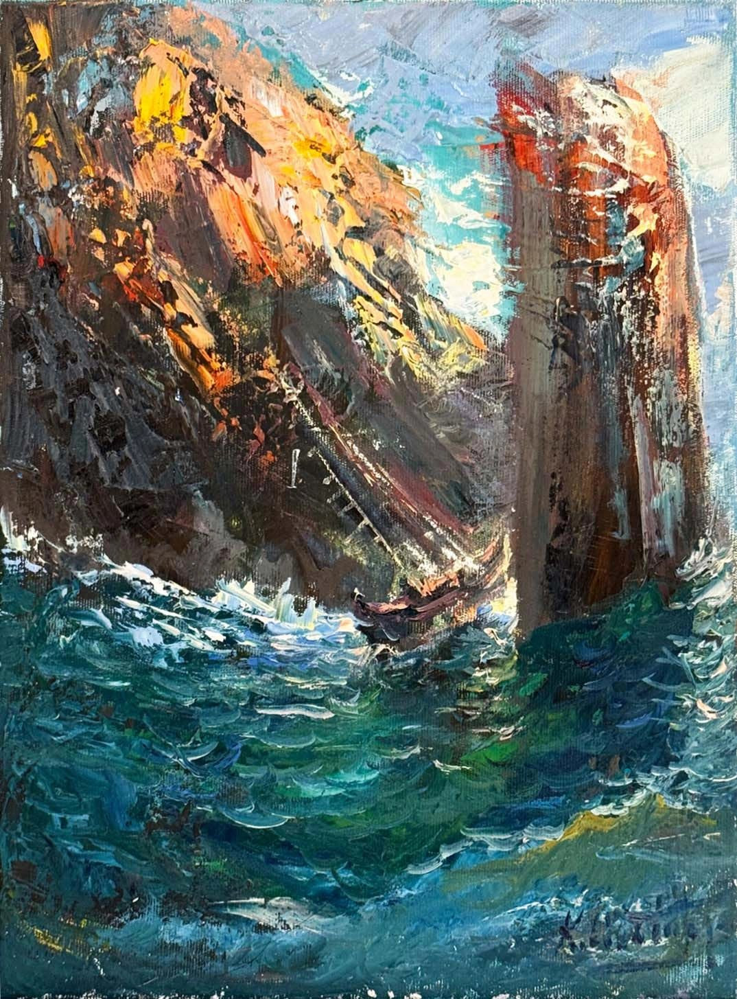 Dalgalar ve Sessizlik Yağlı Boya Tablosu