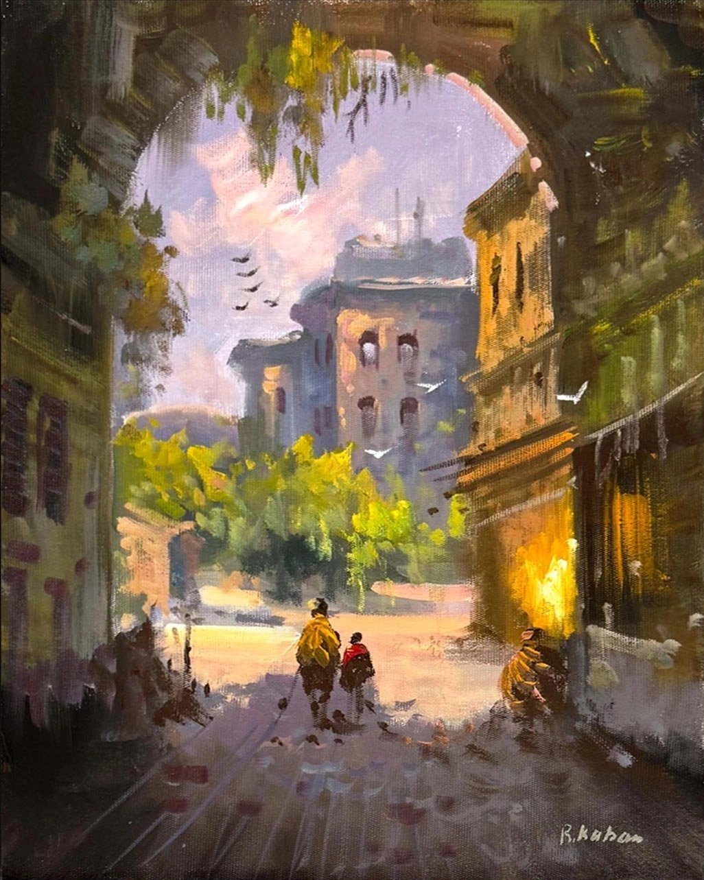 Dar Sokaklar Yağlı Boya Tablosu