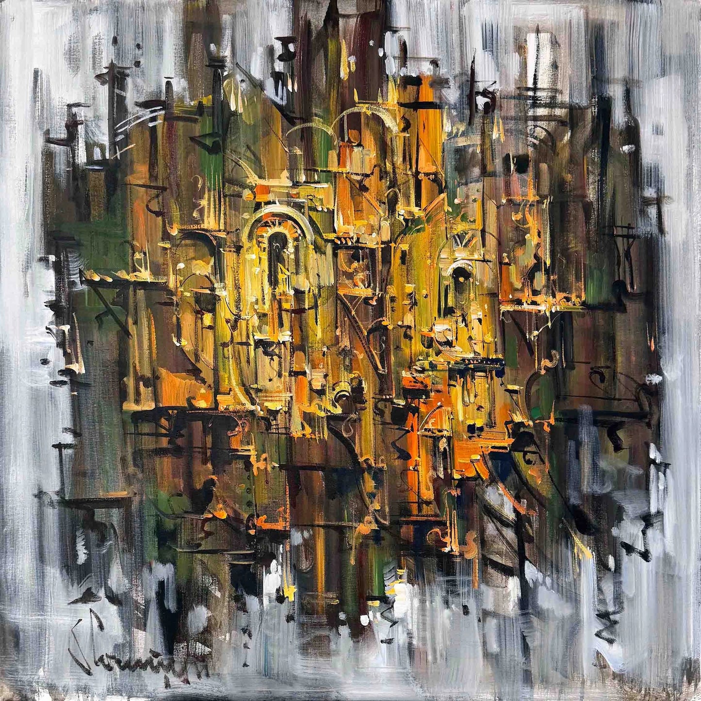 Denge Oyunu Yağlı Boya Tablosu