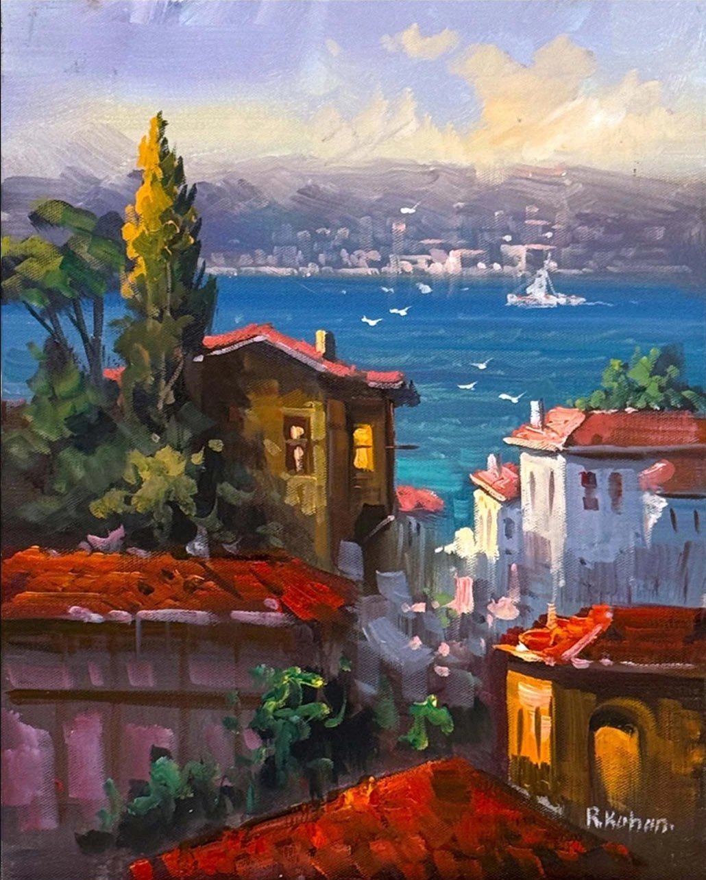 Denize Açılan Hatıra Yağlı Boya Tablosu