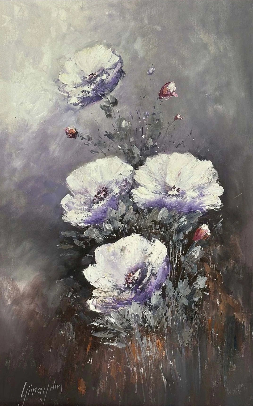 Eflatun Anılar Yağlı Boya Tablosu