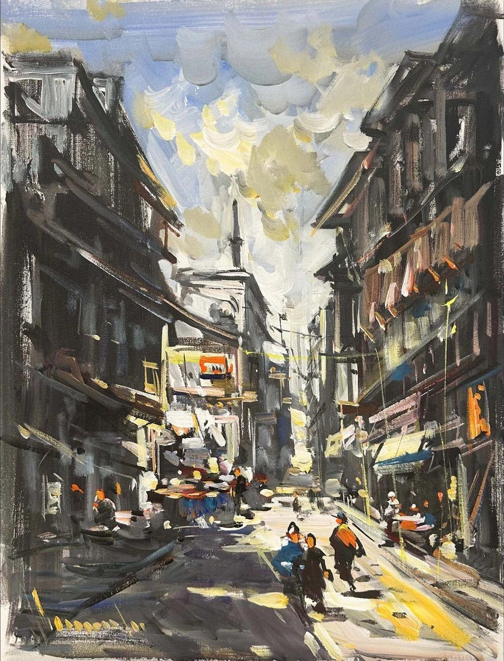 Eski Şehrin Ruhu Yağlı Boya Tablosu