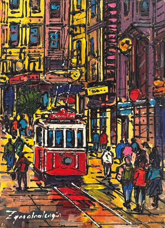 Eskiden Taksim Yağlı Boya Tablosu Simurg Sanatevi