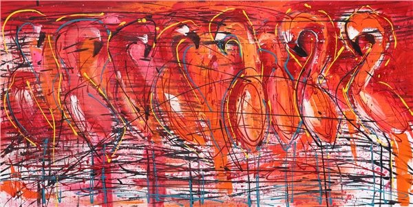 Flamingolar Yağlı Boya Tablosu