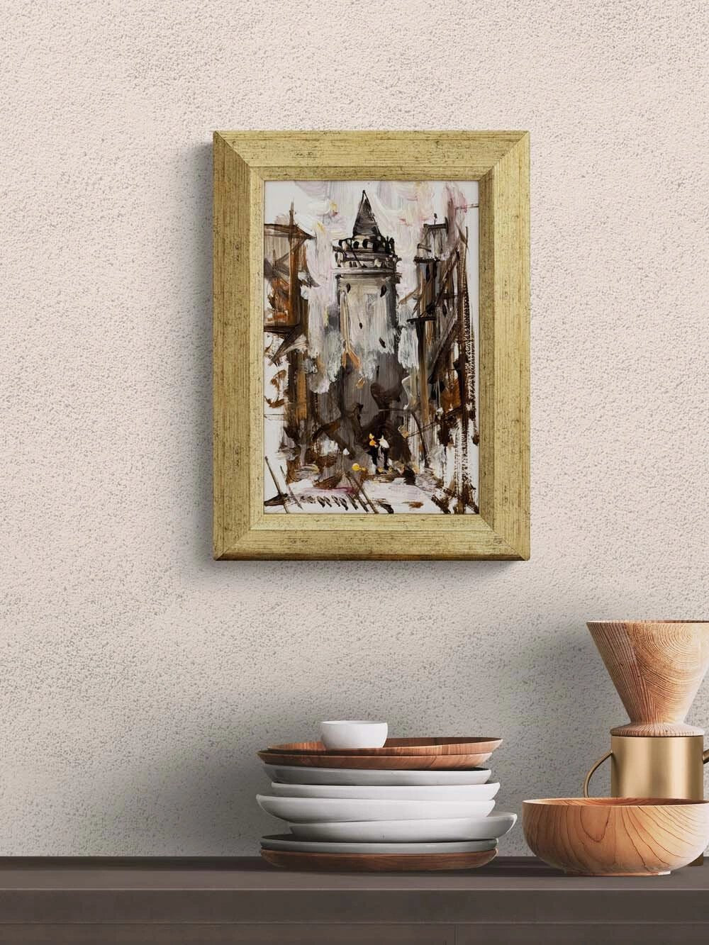 Galata Arasında Yağlı Boya Tablosu