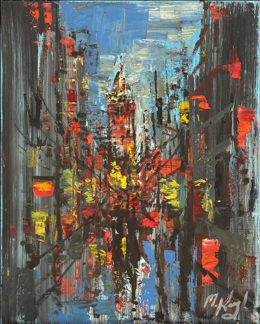 Galata Kulesi Yansıması Yağlı Boya Tablosu