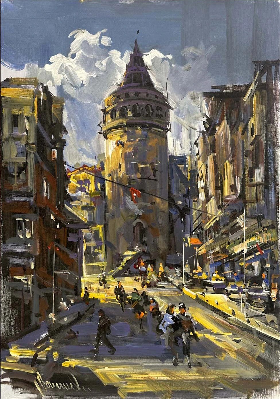 Galata'nın Kalbi Yağlı Boya Tablosu