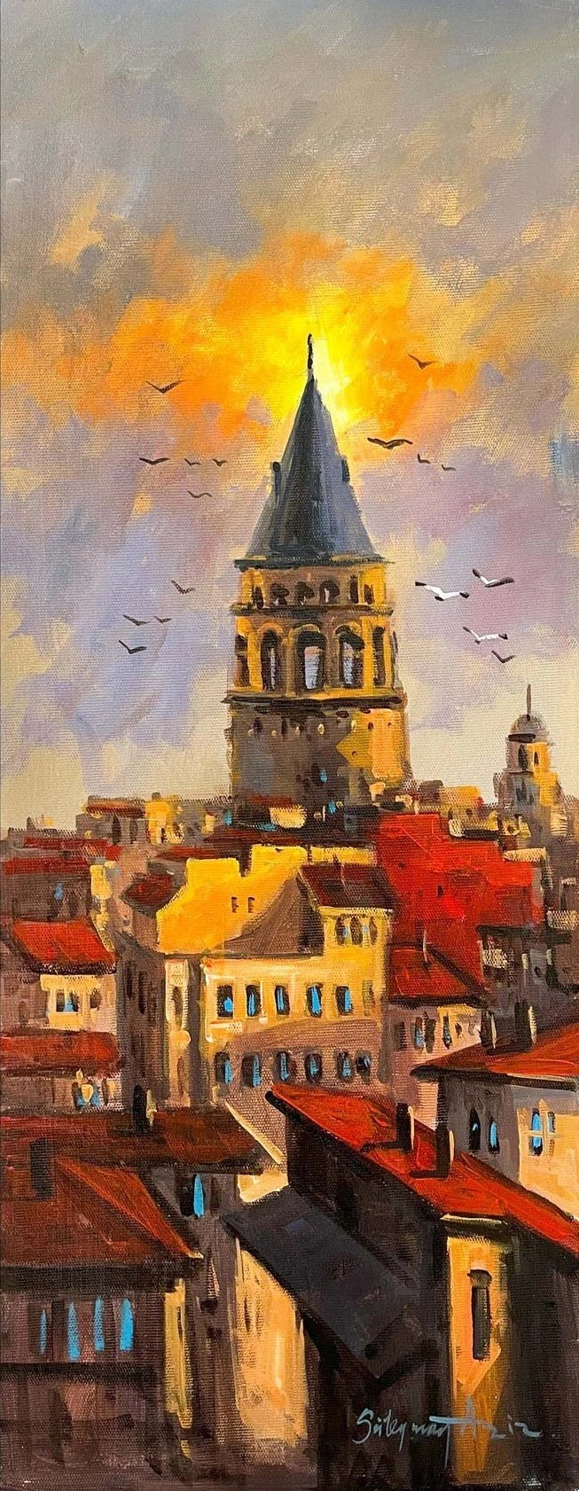 Galata’da Hayaller Yağlı Boya Tablosu