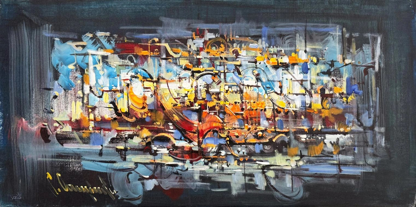 Gecede Mimari Yağlı Boya Tablosu