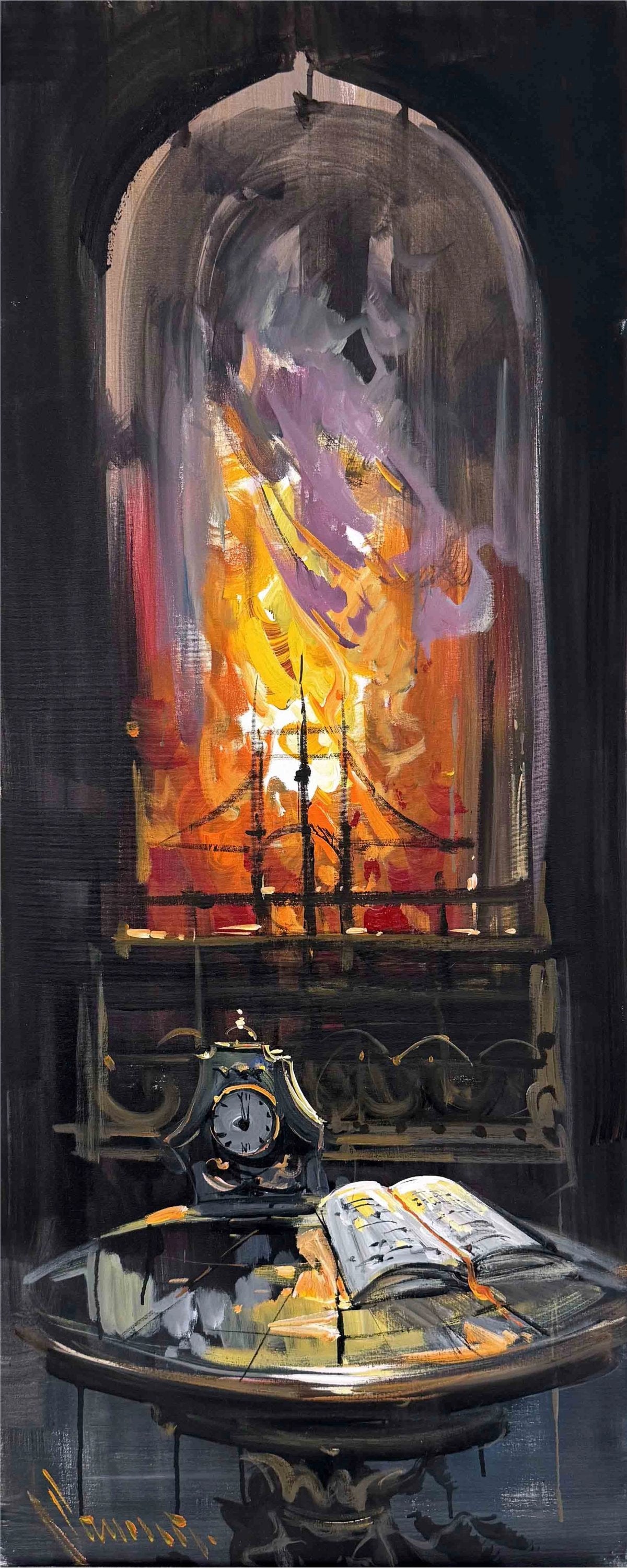 Geceye Kazınan Dakikalar Yağlı Boya Tablosu