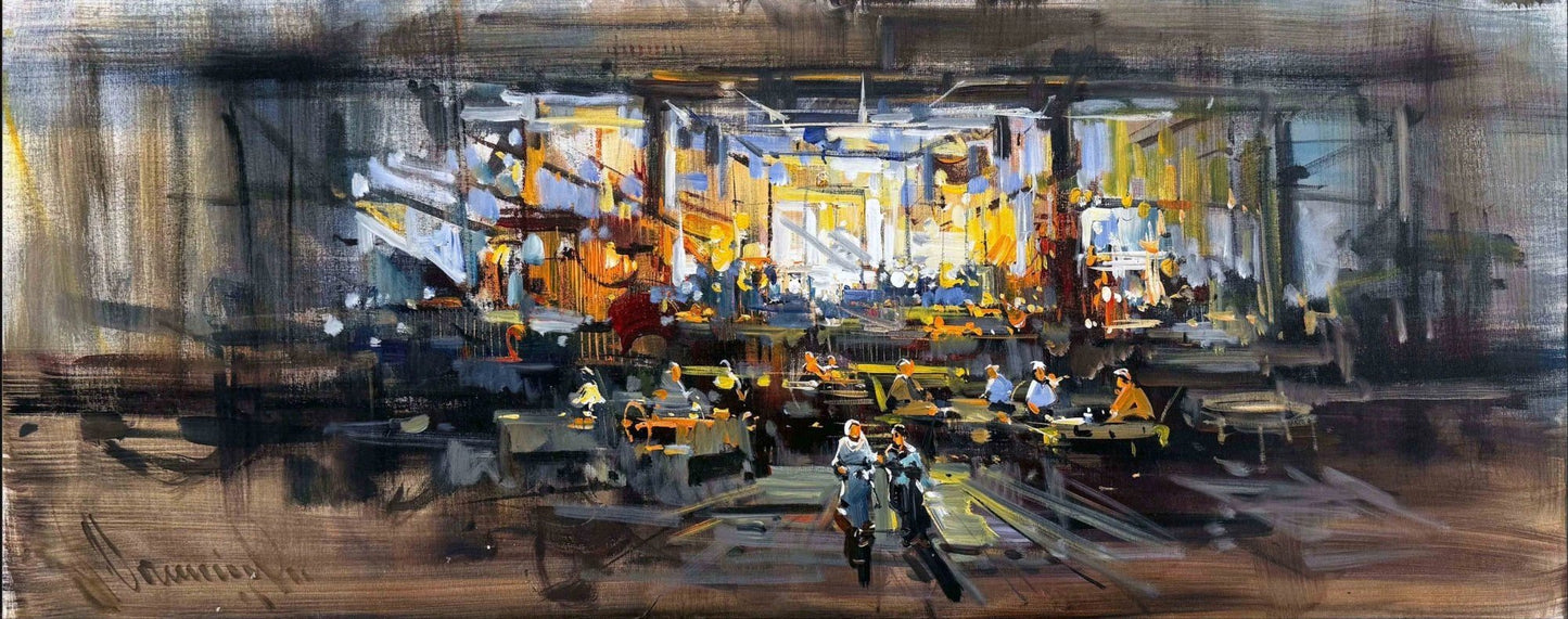 Gölgeler ve Sohbetler Yağlı Boya Tablosu