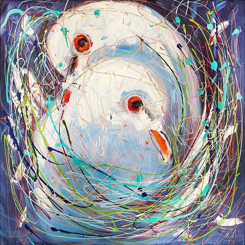 Güvercinlerin Düşleri Yağlı Boya Tablosu