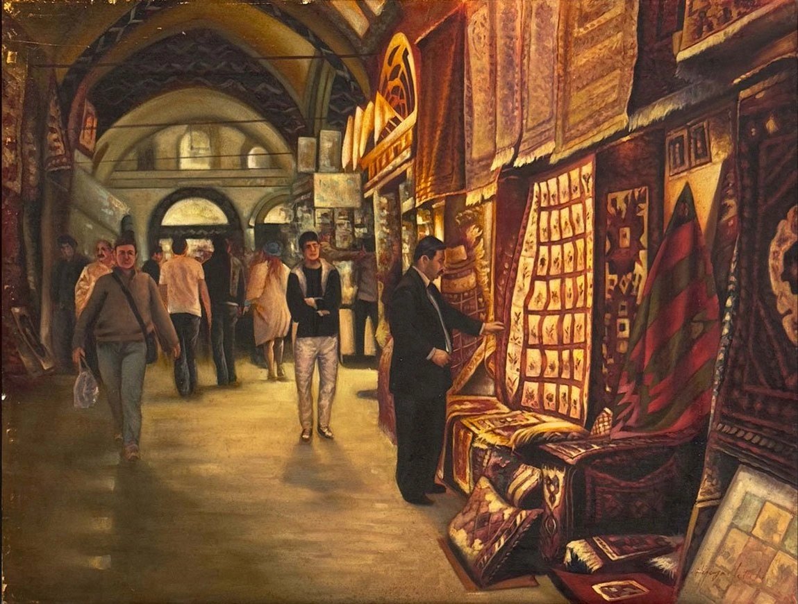 Halı Çarşısı Yağlı Boya Tablosu