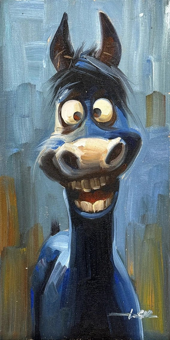 Heyecanlı Eşek Yağlı Boya Tablosu