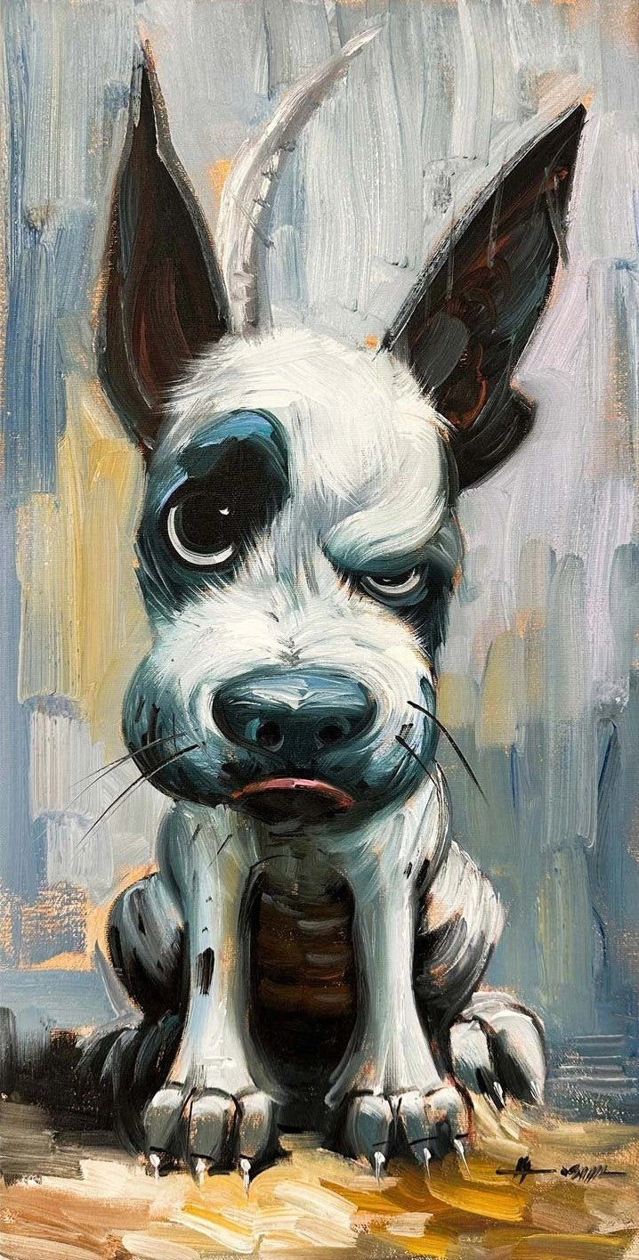 Hırçın Dost Yağlı Boya Tablosu