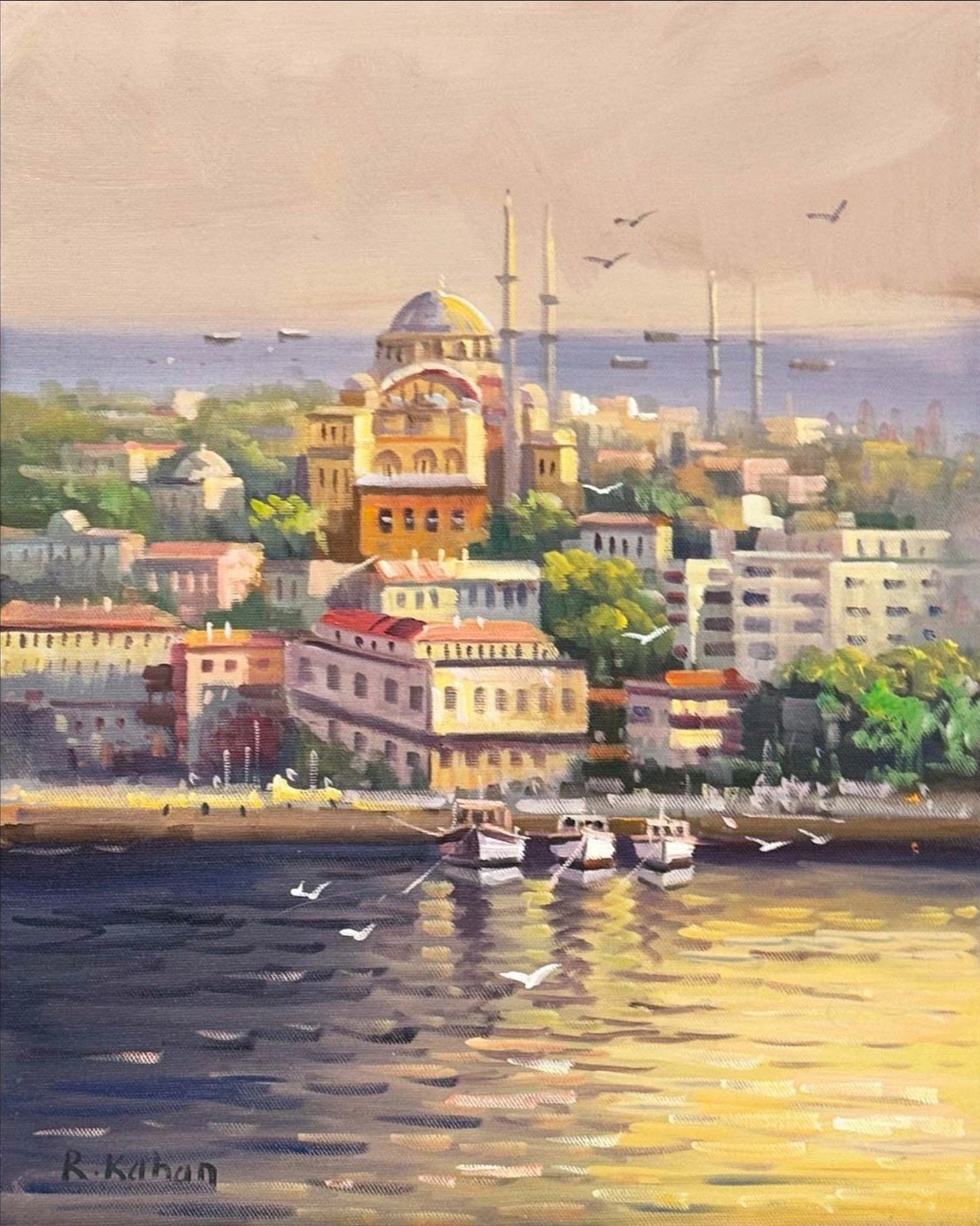 İstanbul’un Sessizliği Gün Yağlı Boya Tablosu